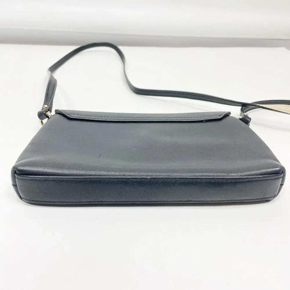 Kate Spade Newbury Lane Sally Crossbody Bag Turn Lock Black Soft Leather